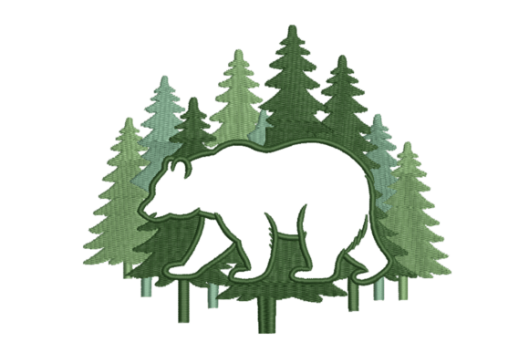 Bear in Forest Scene Review for Real Embroidery Projects