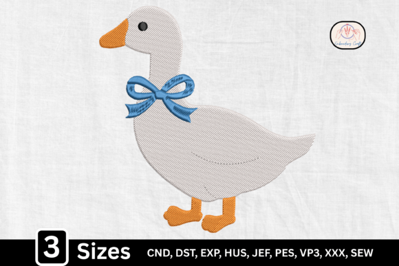 Blue Bow Cute Farm Goose Embroidery Design Review