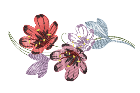 Colorful Lily Cluster: A Versatile Embroidery Design for Meaningful Gifts