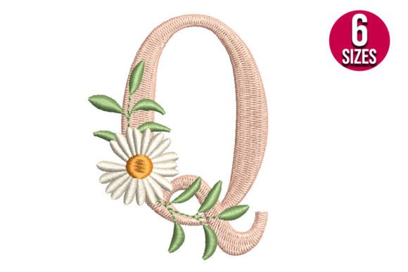 Daisy Alphabet Letter Q: A Floral Touch for Seasonal Embroidery