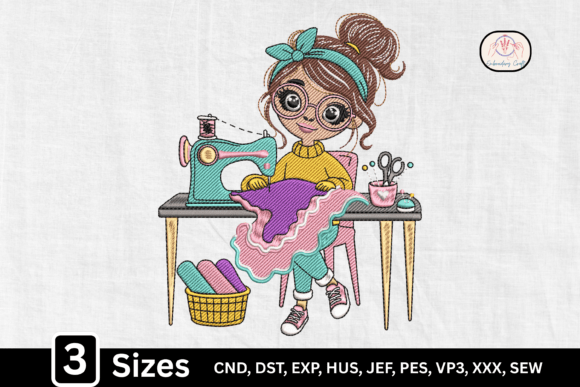 Kawaii Seamstress Sewing Girl