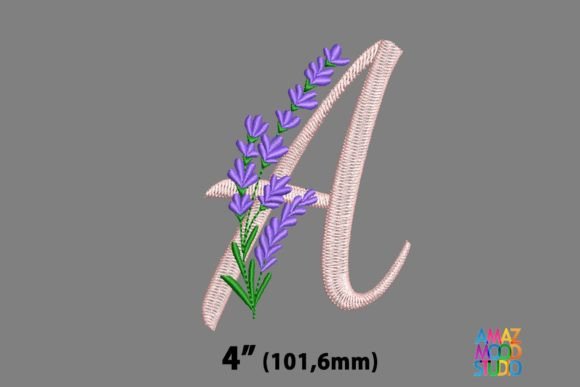 Letter a Floral Lavender Monogram: A Seasonal Embroidery Gem