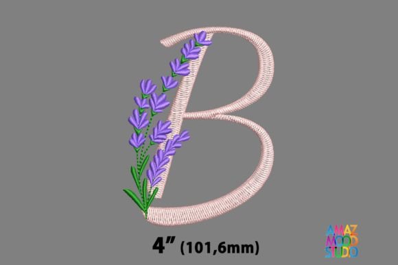 Letter B Floral Lavender Monogram: A Sweet Touch for Personalized Embroidery