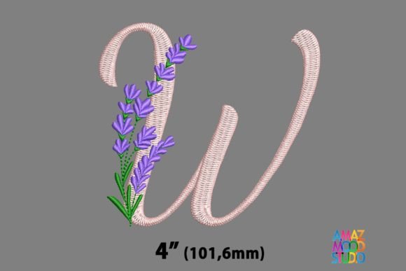 Letter W Floral Lavender Monogram: A Soft Touch for Elegant Personalized Gifts