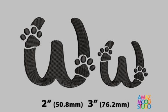 Letter W Paws Monogram: Cute Charm for Craft Fair Favorites
