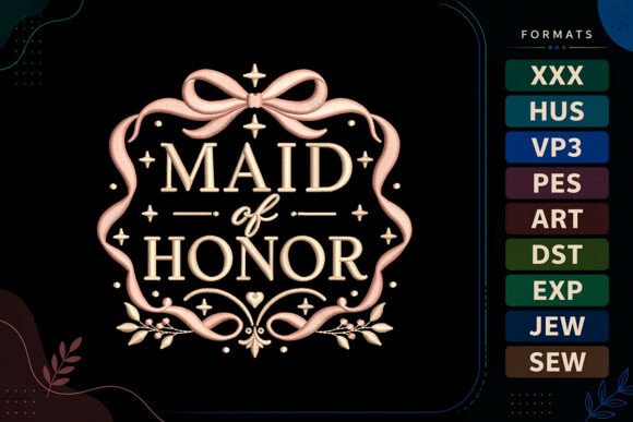 Maid of Honor Wedding Quote: A Sweet Touch for Bridal Embroidery