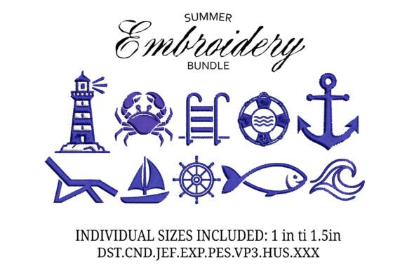 Mini Blue Coastal Bundle: A Fresh Embroidery Touch for Small Business Branding