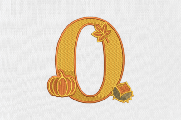 Number 0 Autumn Monogram: A Seasonal Embroidery Gem
