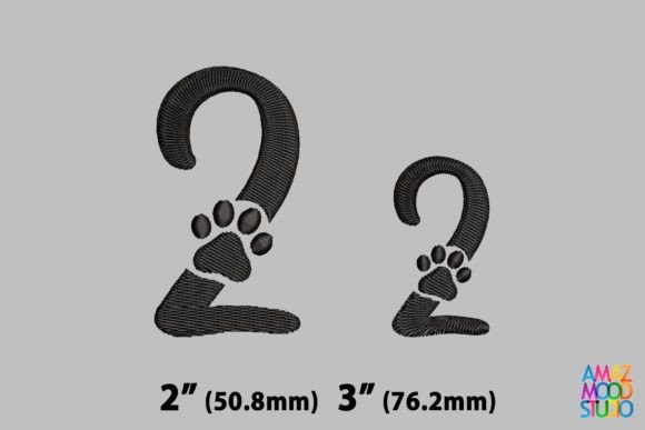 Numer 2 Paws Monogram: A Sweet Touch for Personalized Embroidery