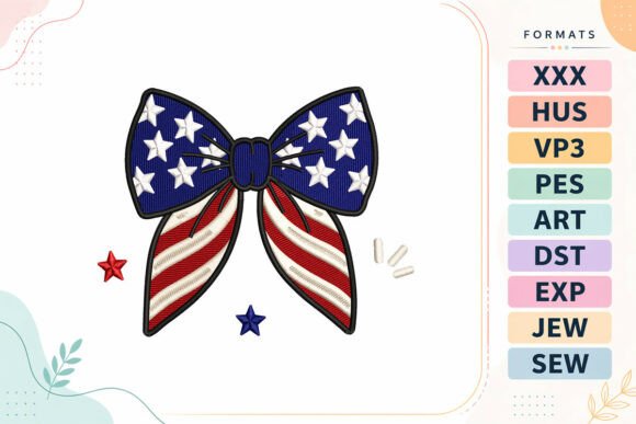 Patriotic Bow 4th of July Embroidery Design Review