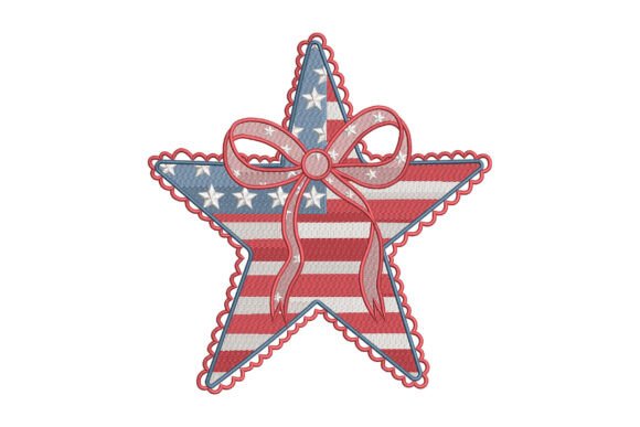 Patriotic USA Flag Star Bow