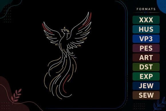 Phoenix Bird Mythical: A Symbol of Strength in Embroidery Design