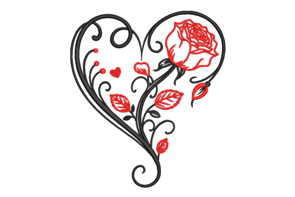 Rose Heart Flourish – Romantic Line